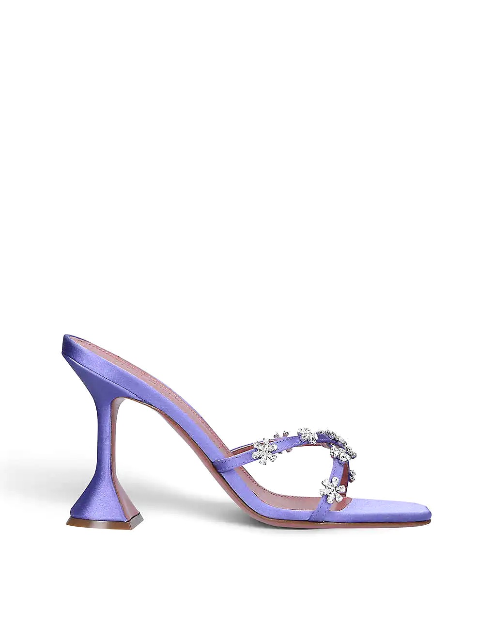 GIÀY AMINA MUADDI Lily crystal-embellished satin heeled mules