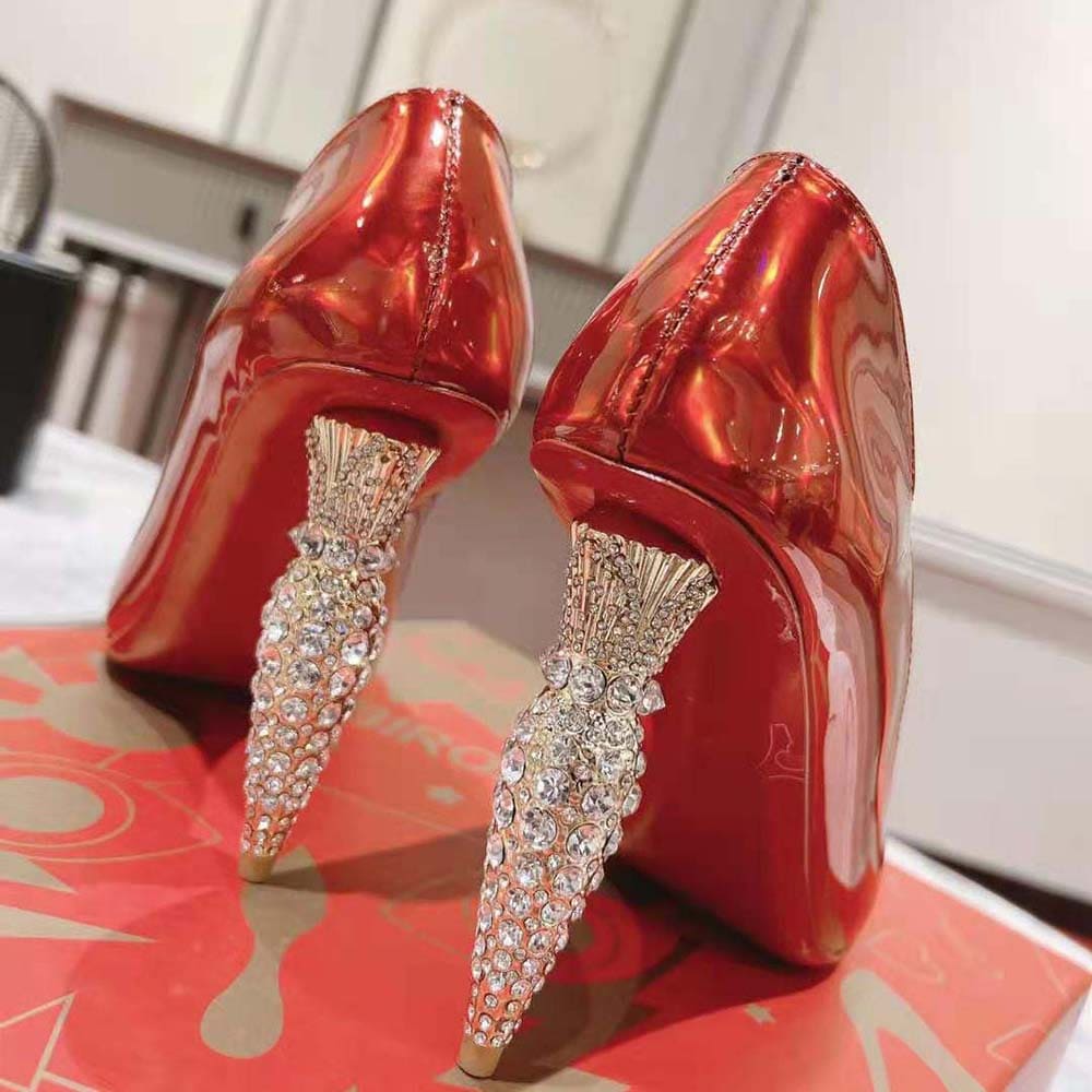 GIÀY Christian Louboutin Women Lipstrass Pump 100 mm Heel Height-Red