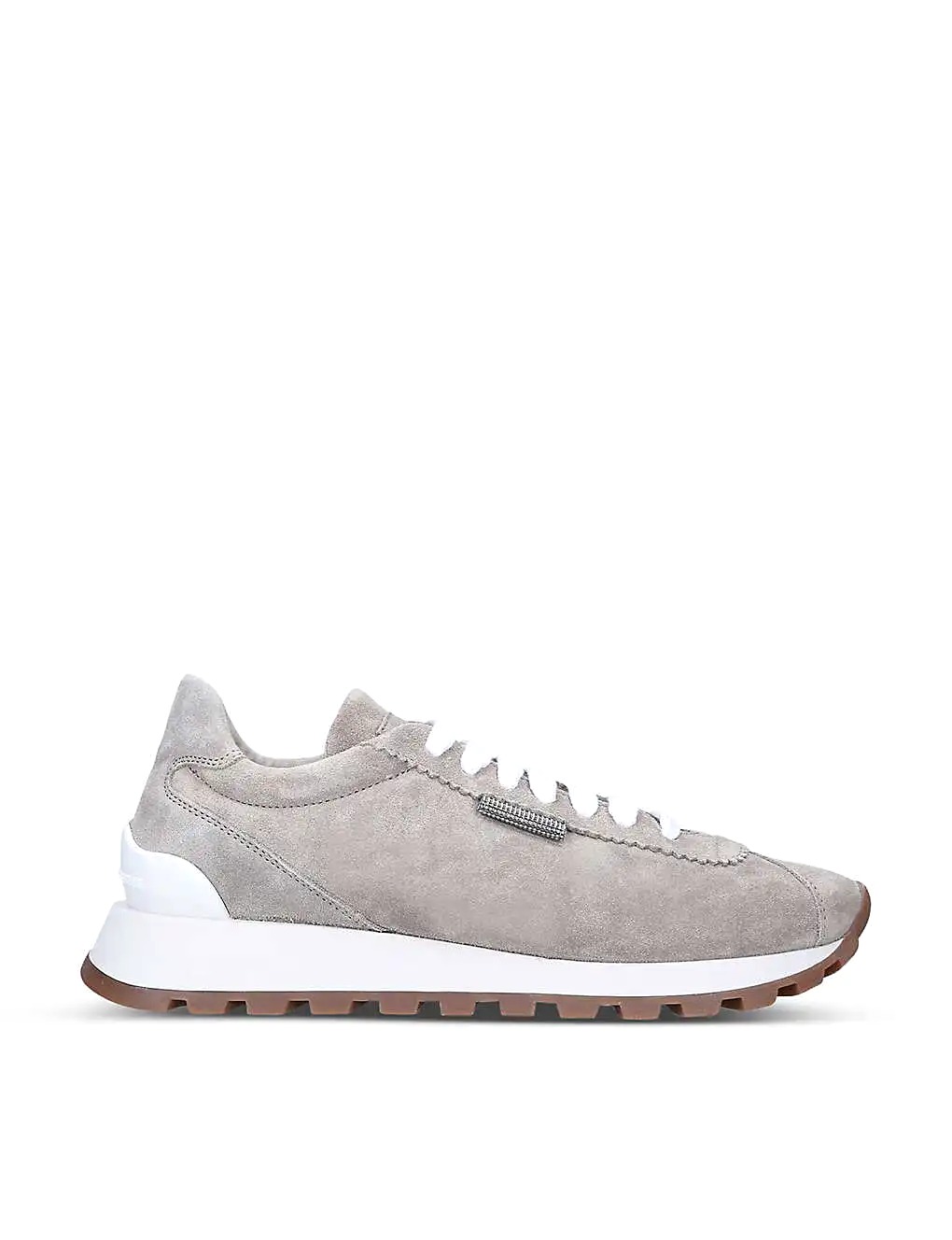 GIÀY BRUNELLO CUCINELLI Crystal-embellished suede low-top trainers