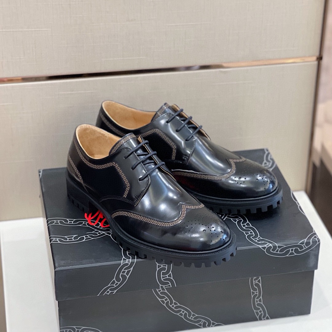 GIÀY VERSACE LEATHER BROGUES SHOES AAA