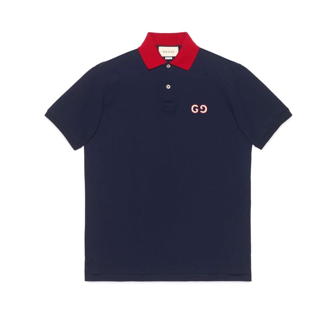 ÁO GUCCI GG POLO SHIRT MÀU XANH ĐẬM UNISEX