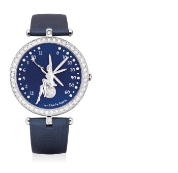 Đồng hồ nữ Van Cleef & Arpels white gold IP and diamond-set bracelet watch with enamel dial