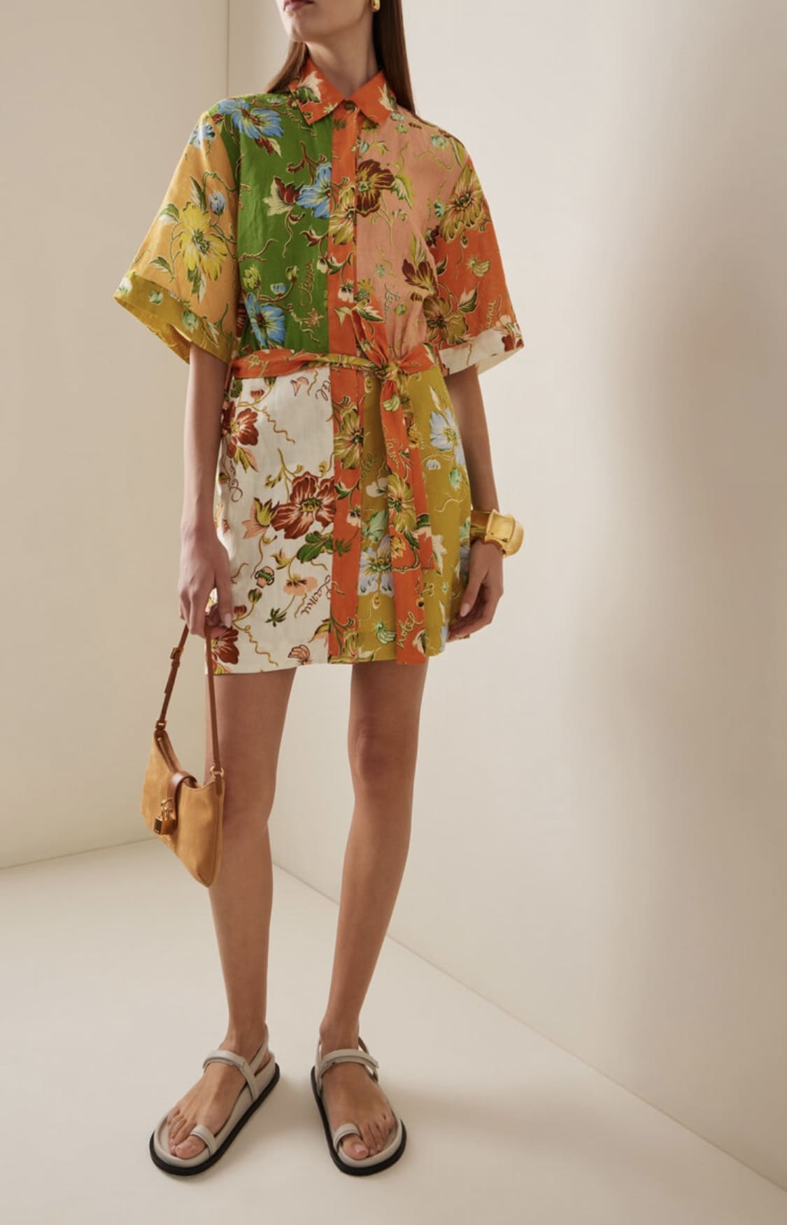 VÁY ALEMAIS LAMU COLORBLOCK IN LINEN High Classy