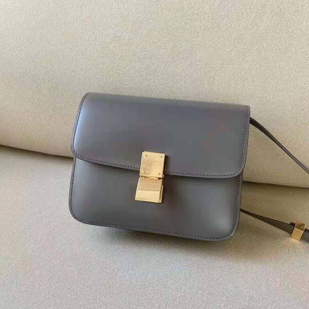 TÚI Celine Women Teen Classic Bag in Box Calfskin-Silver