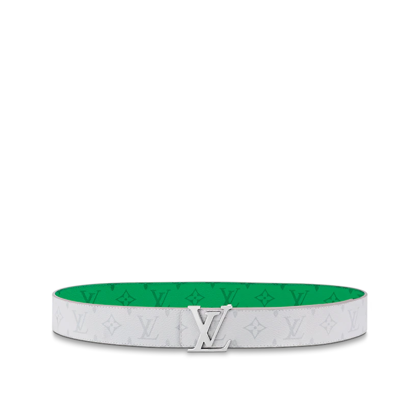 DÂY LƯNG LOUIS VUITTON LV INITIALS 40MM REVERSIBLE GRAY GREEN 2023