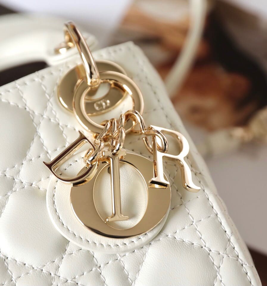 TÚI CHRISTIAN DIOR Women Micro Lady Dior Bag White Cannage Lambskin
