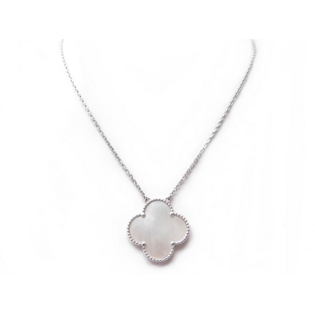 Van Cleef & Arples style mother of pearl white gold 18k