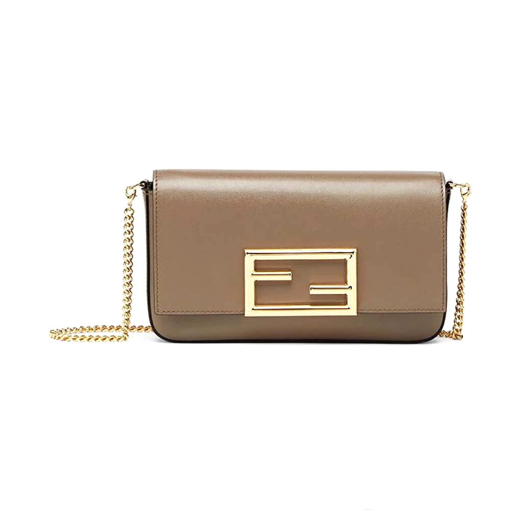 TÚI Fendi Women Wallet on Chain with Pouches Leather Mini-Bag-Brown