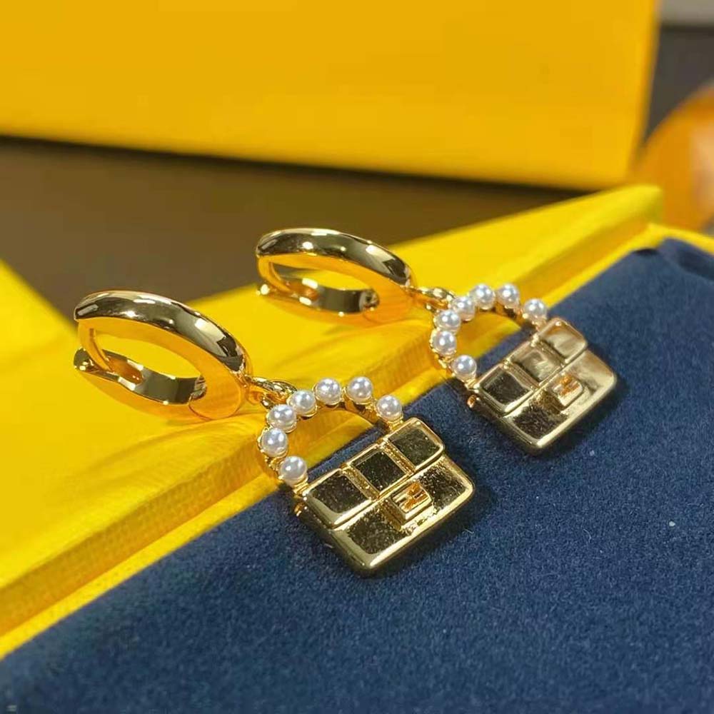 Bông tai Fendi Women Baguette Earrings ​Gold-Colored