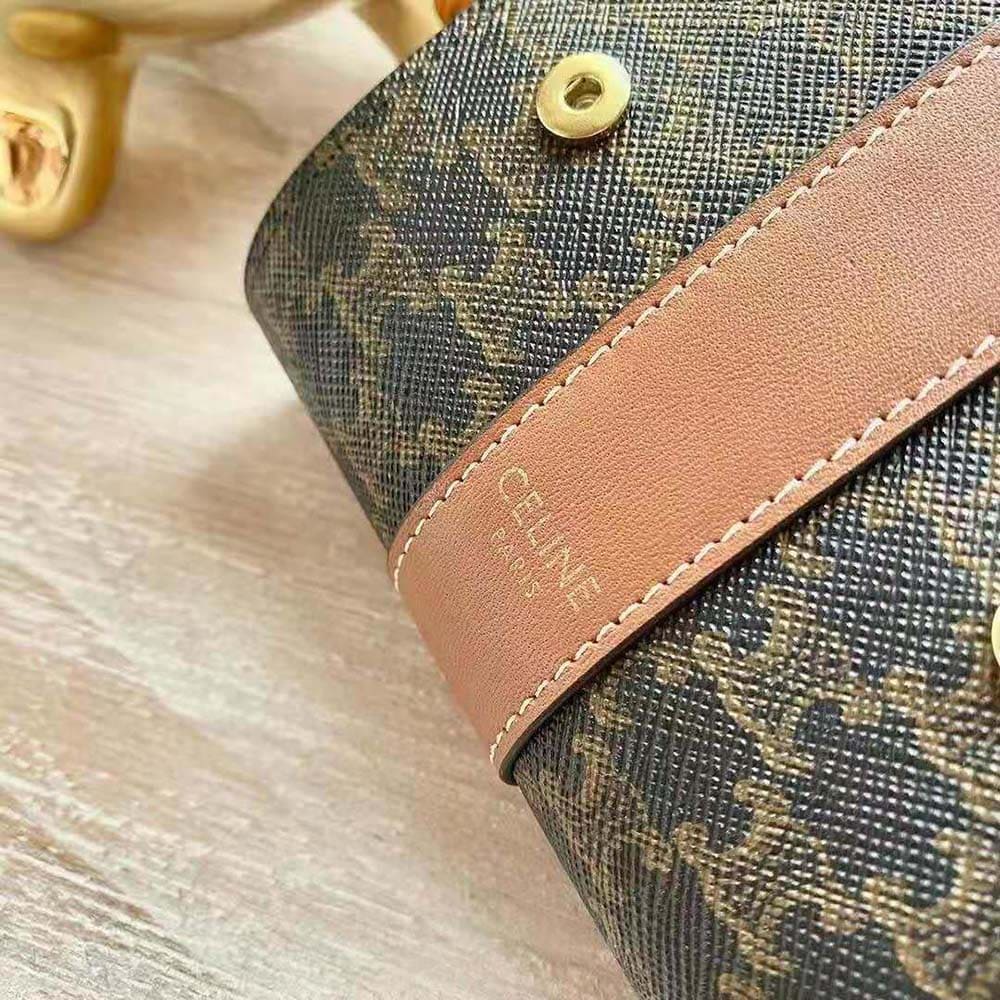 Ví Celine Women Folded Compact Wallet in Triomphe Canvas and Lambskin