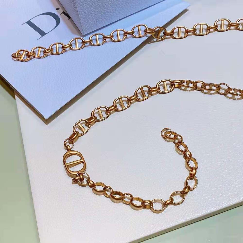 DÂY LƯNG Dior Women Caro Chain Belt Shiny Gold-Finish Metal-10 MM