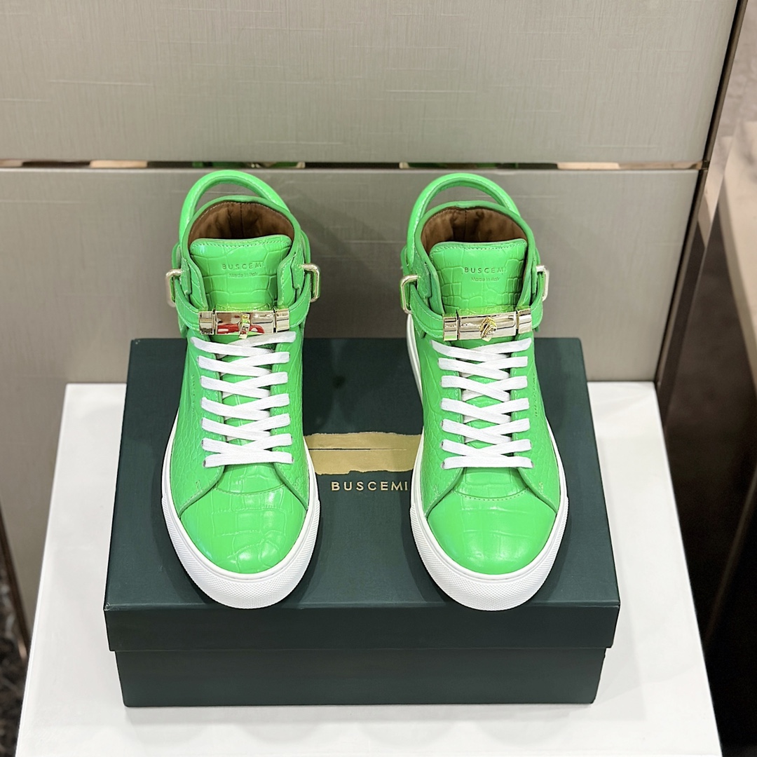 GIÀY BUSCEMI GREEN HIGH TOP SHOES AAA