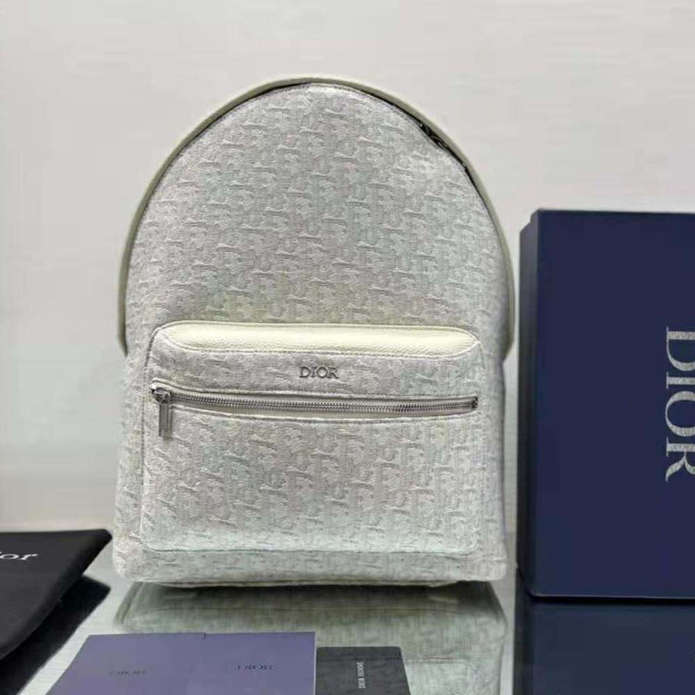BALO Dior Rider Backpack Beige Dior Oblique Jacquard