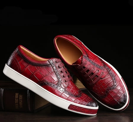 Giày thể thao Oxford thời trang da cá sấu thủ công