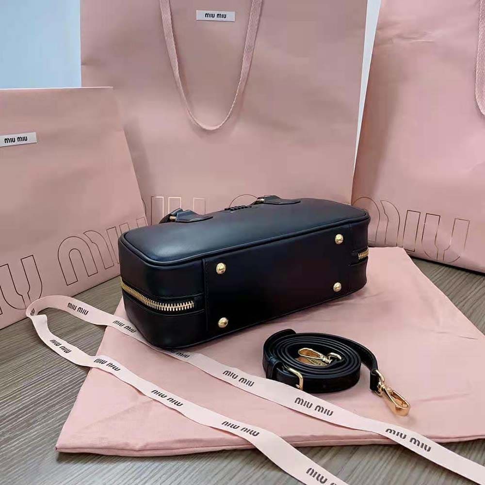 TÚI Miu Miu Women Arcadie Leather Bag-Black