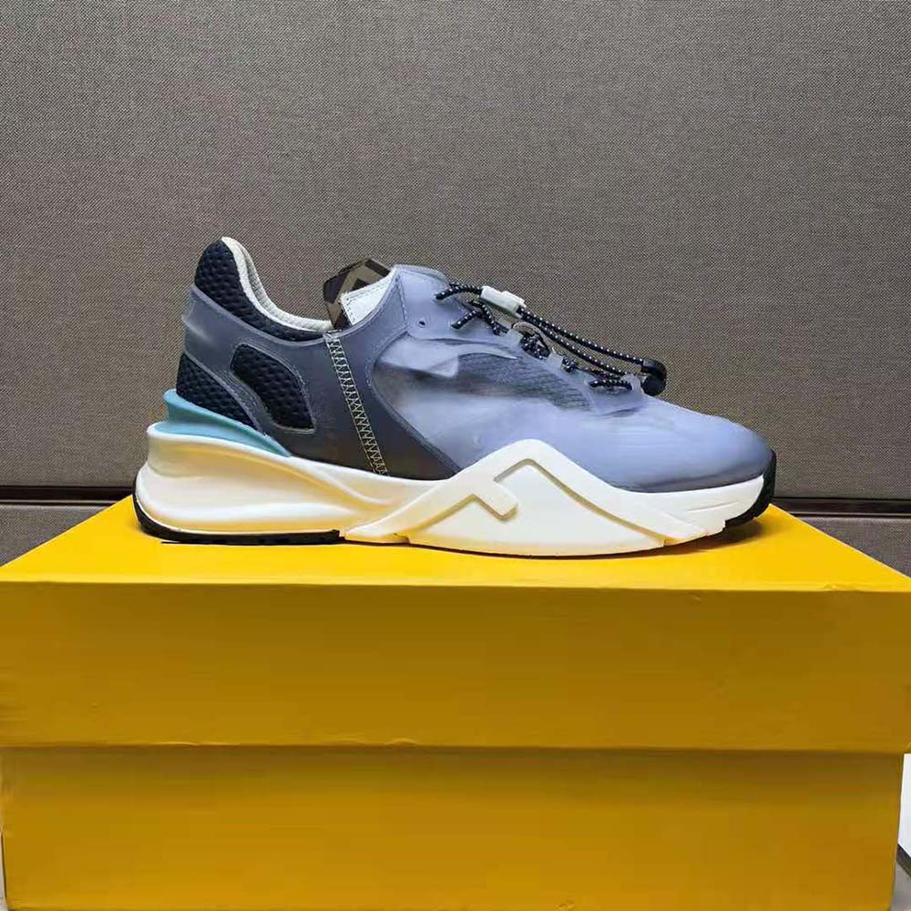 GIÀY Fendi Flow Light Blue Nylon Low-tops