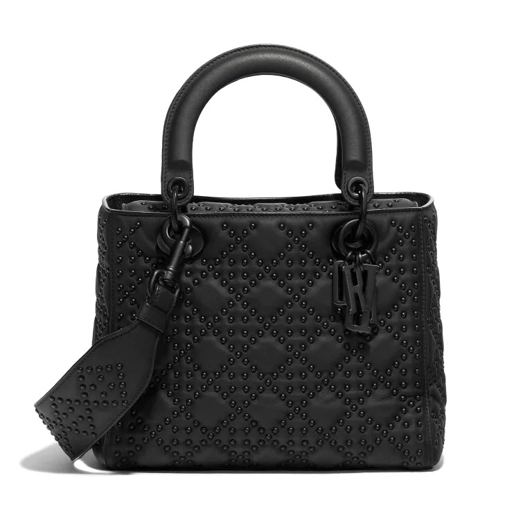 TÚI DIOR Lady Medium Lamb So Black