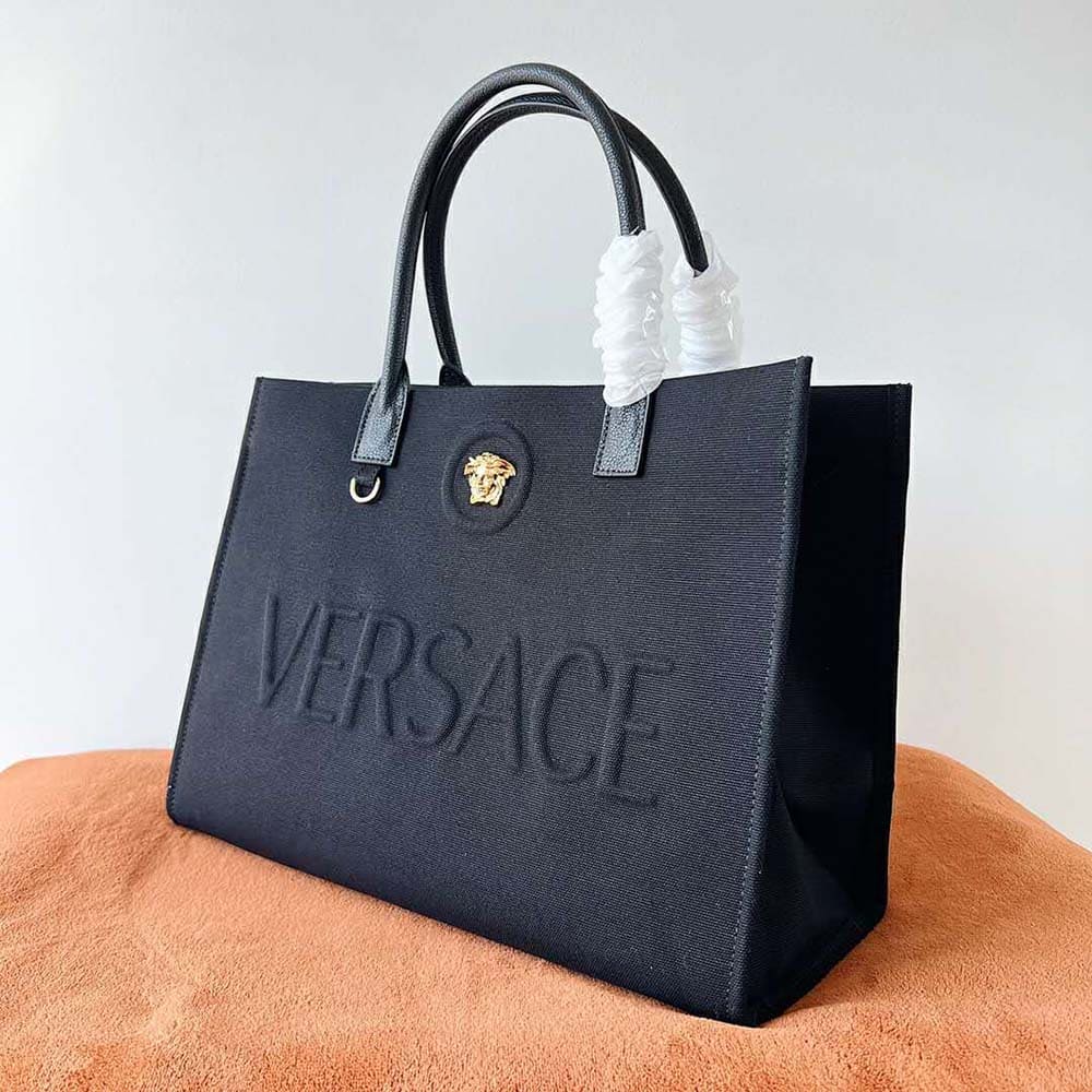 TÚI Versace Women La Medusa Canvas Large Tote Bag-Black
