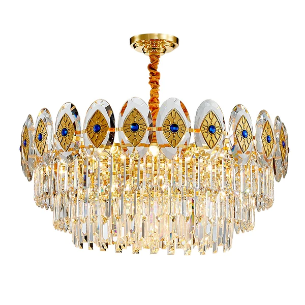 ĐÈN CHÙM Eliana Oval Inlay Three-Tiered Crystal Chandelier
