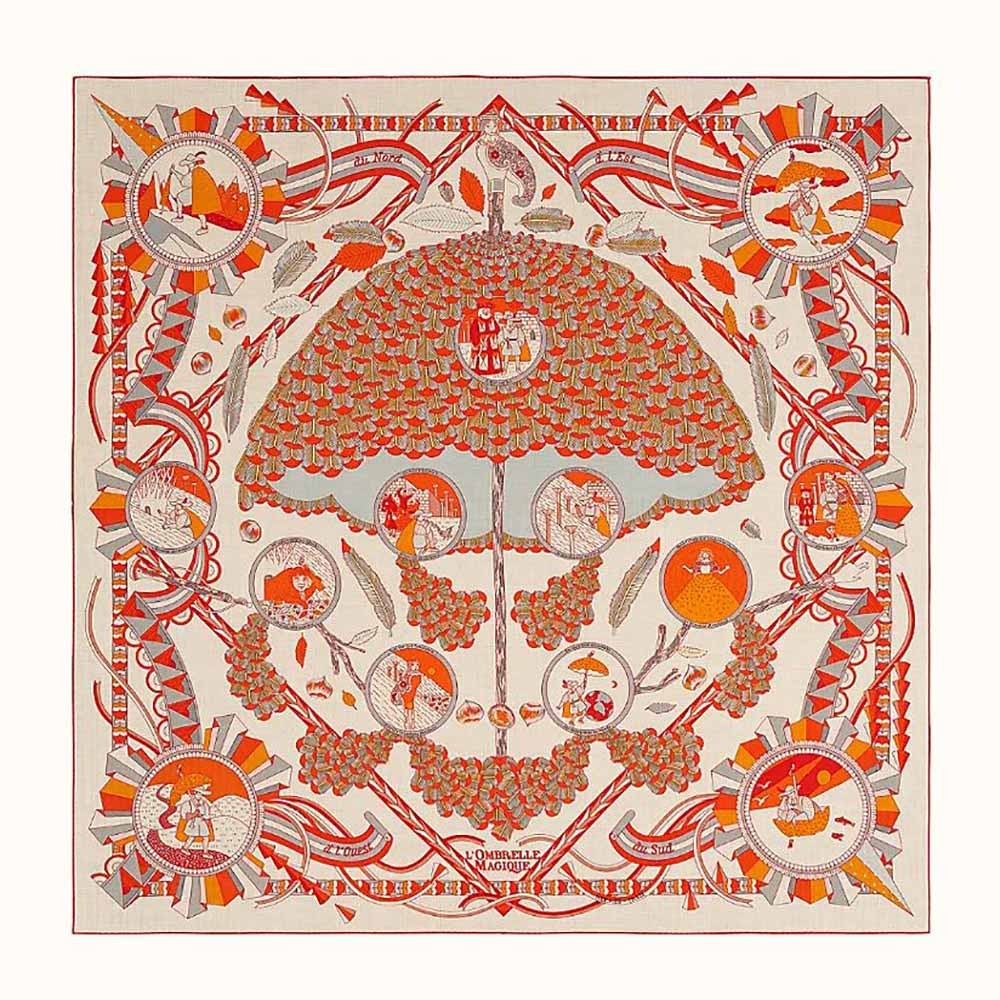 KHĂN Hermes Women L’ombrelle Magique Shawl 140