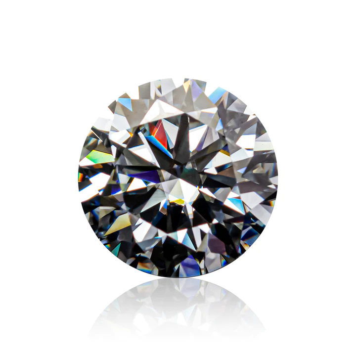 KIM CƯƠNG Round Hearts and Arrows Cut Natural Light Grey Loose Moissanite Stone