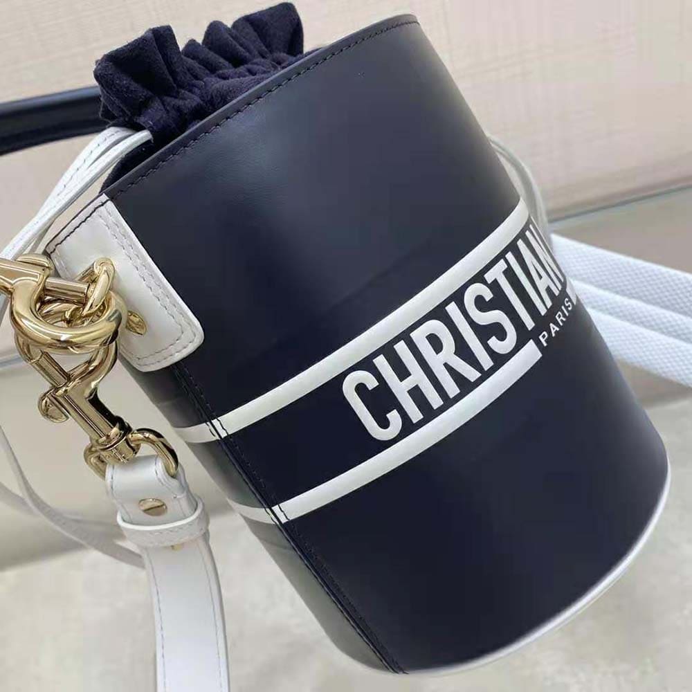 TÚI Dior Women Small Dior Vibe Bucket Bag Blue Smooth Calfskin