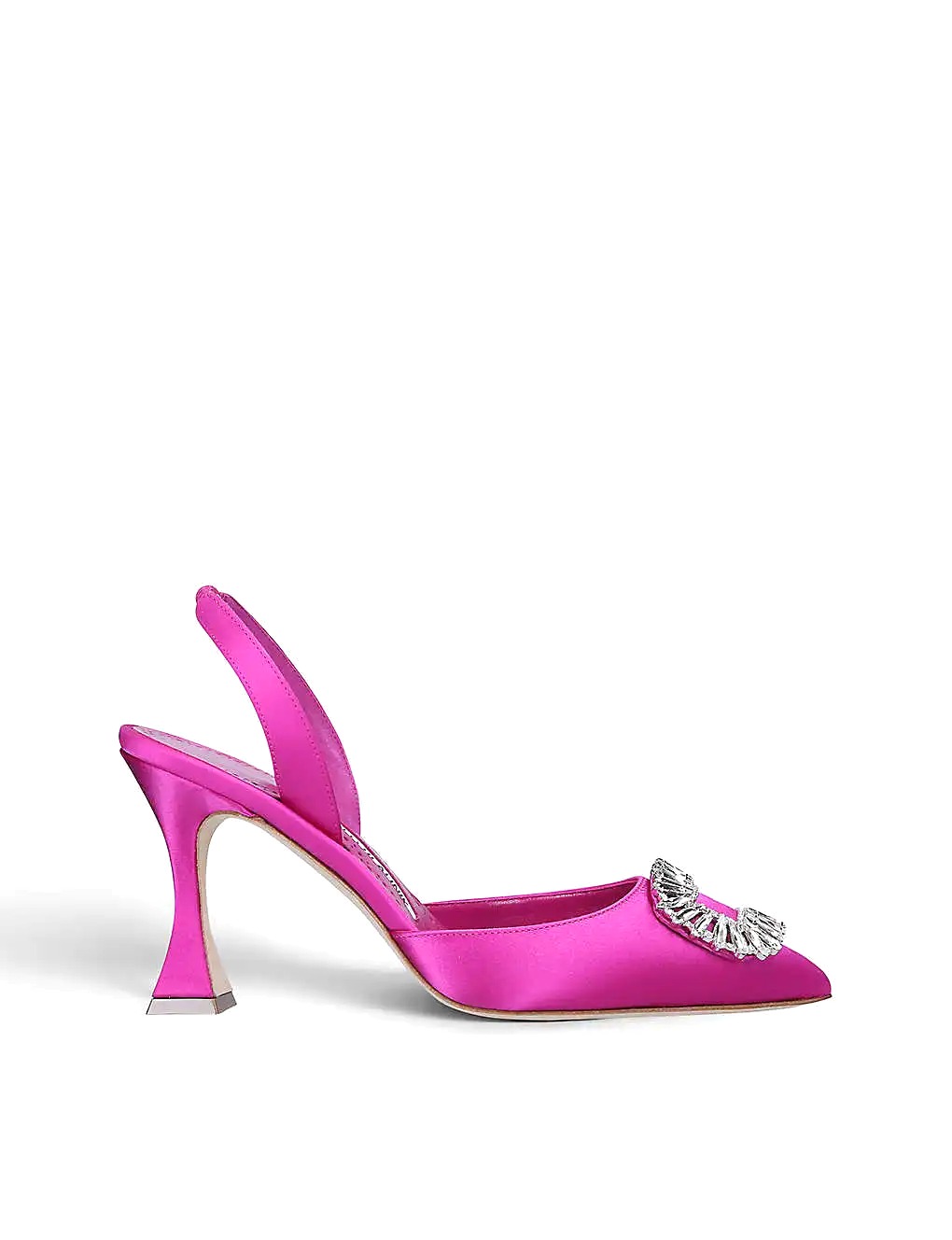 GIÀY MANOLO BLAHNIK Hangisi crystal-embellished satin slingback pumps