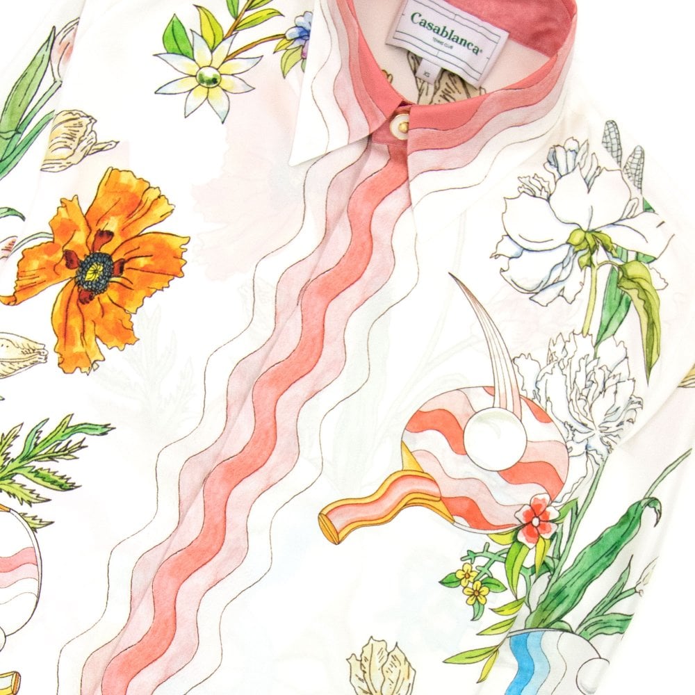 ÁO CASABLANCA Floral Print Silk Shirt