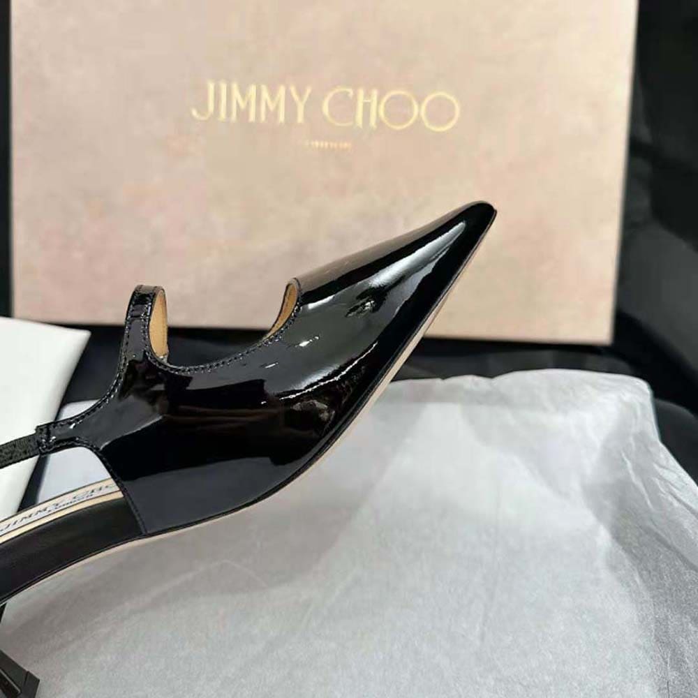 GIÀY Jimmy Choo Women Didi 45 Black Patent Leather Pointed Pumps