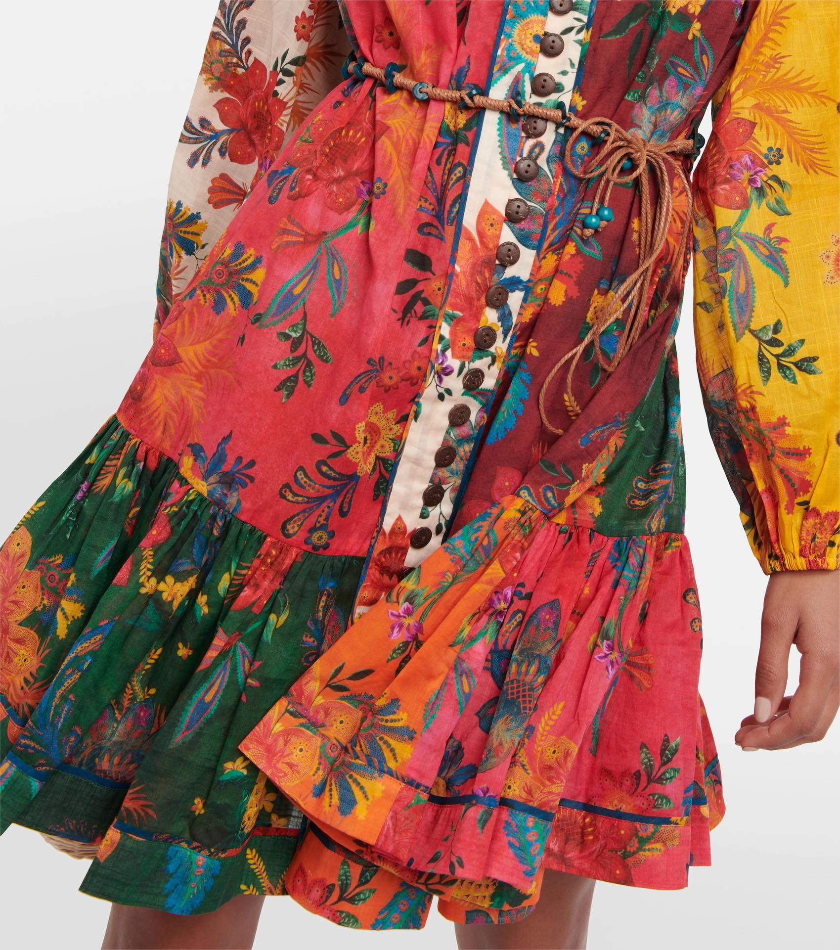 VÁY ZIMMERMANN Colorful Flower Vintage Dress Dài Tay