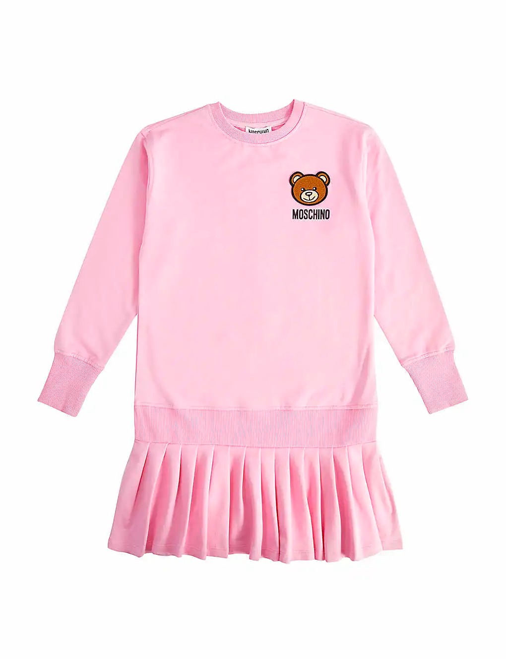 ÁO MOSCHINO Mini Bear logo-print stretch-cotton-jersey dress 4-14 years