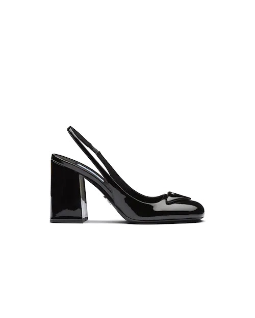 GIÀY PRADA Patent leather sling-back pumps