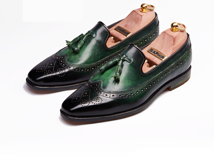 HENDERSON SHOES PERSONALIZATION THE EMERALD LOAFER PAINTING HANDCRAFTED SHOES