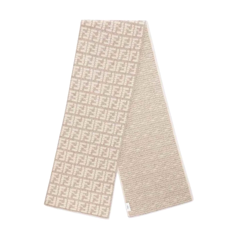 KHĂN Fendi Women FF Scarf Dove Gray Cashmere Scarf
