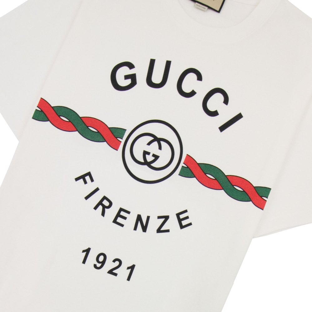 ÁO GUCCI Firenze 1921 Cotton Jersey White