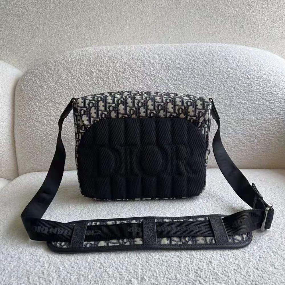 TÚI DIOR Men Explorer Messenger Bag Beige and Black Dior Oblique Jacquard