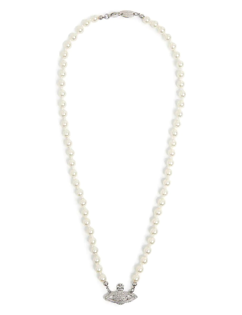 DÂY VIVIENNE WESTWOOD JEWELLERY Mini Bas Relief brass, Swarovski crystal and pearl pendant necklace