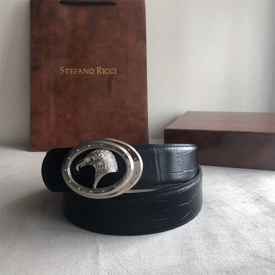 DÂY LƯNG STEFANO RICCI CROCODILE LEATHER DA CÁ SẤU Belt Khóa bạc