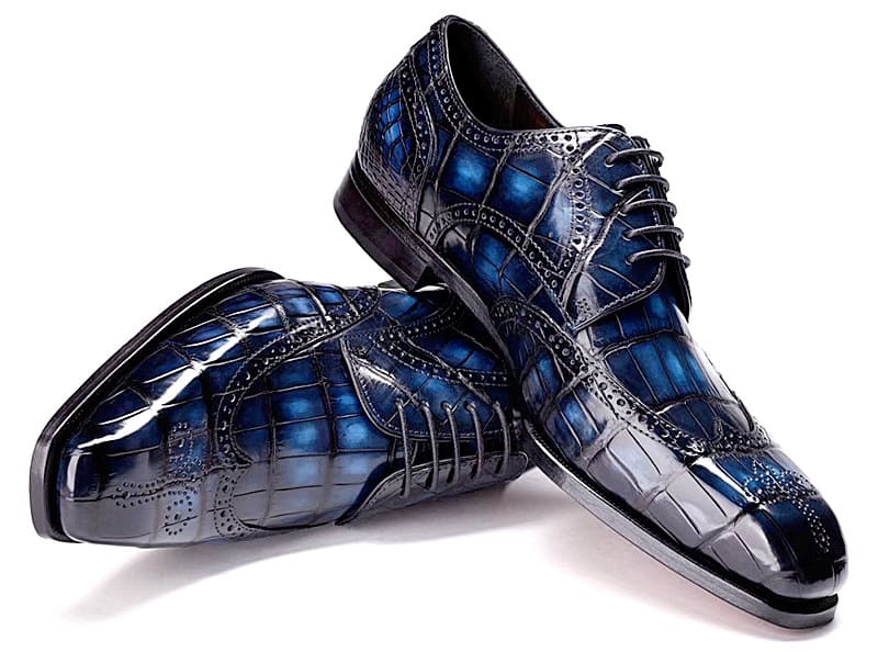Giày Wingtip vẽ tay Giày Brogues dành cho nam da cá sấu thủ công có 3 màu