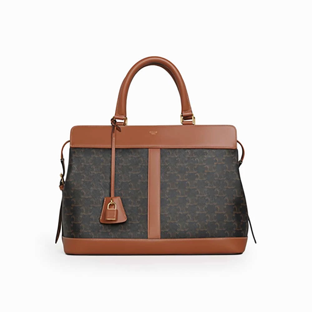 TÚI Celine Women Medium Cabas DE France Bag in Triomphe Canvas and Calfskin