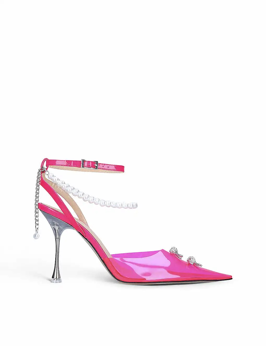 GIÀY MACH & MACH Mathilda crystal-embellished leather and PVC heeled sandals
