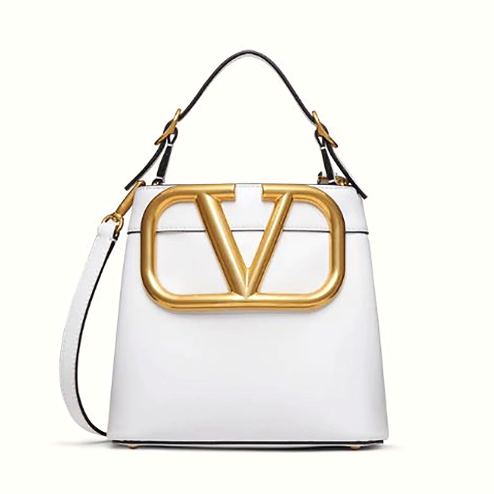 TÚI Valentino Women Garavani Supervee Handbag in Calfskin Leather-White
