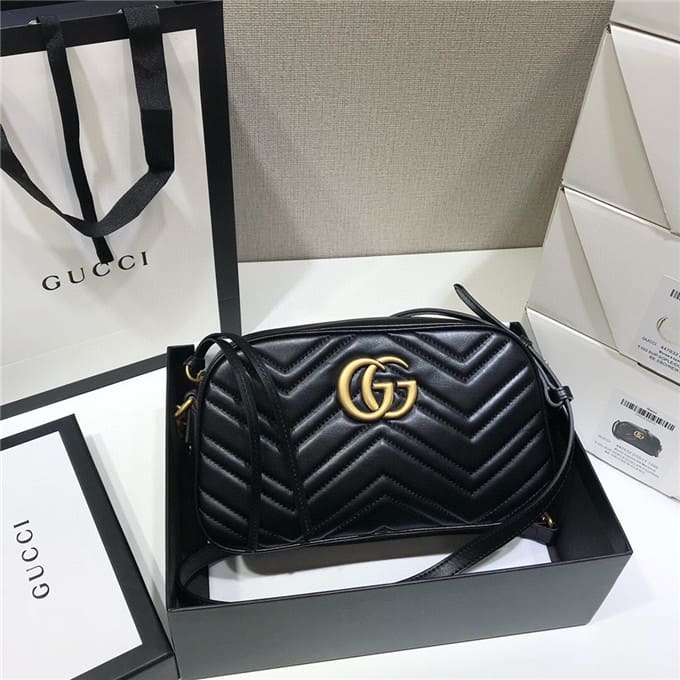 TÚI Gucci GG marmont small matelasse shoulder bag black Top Quality