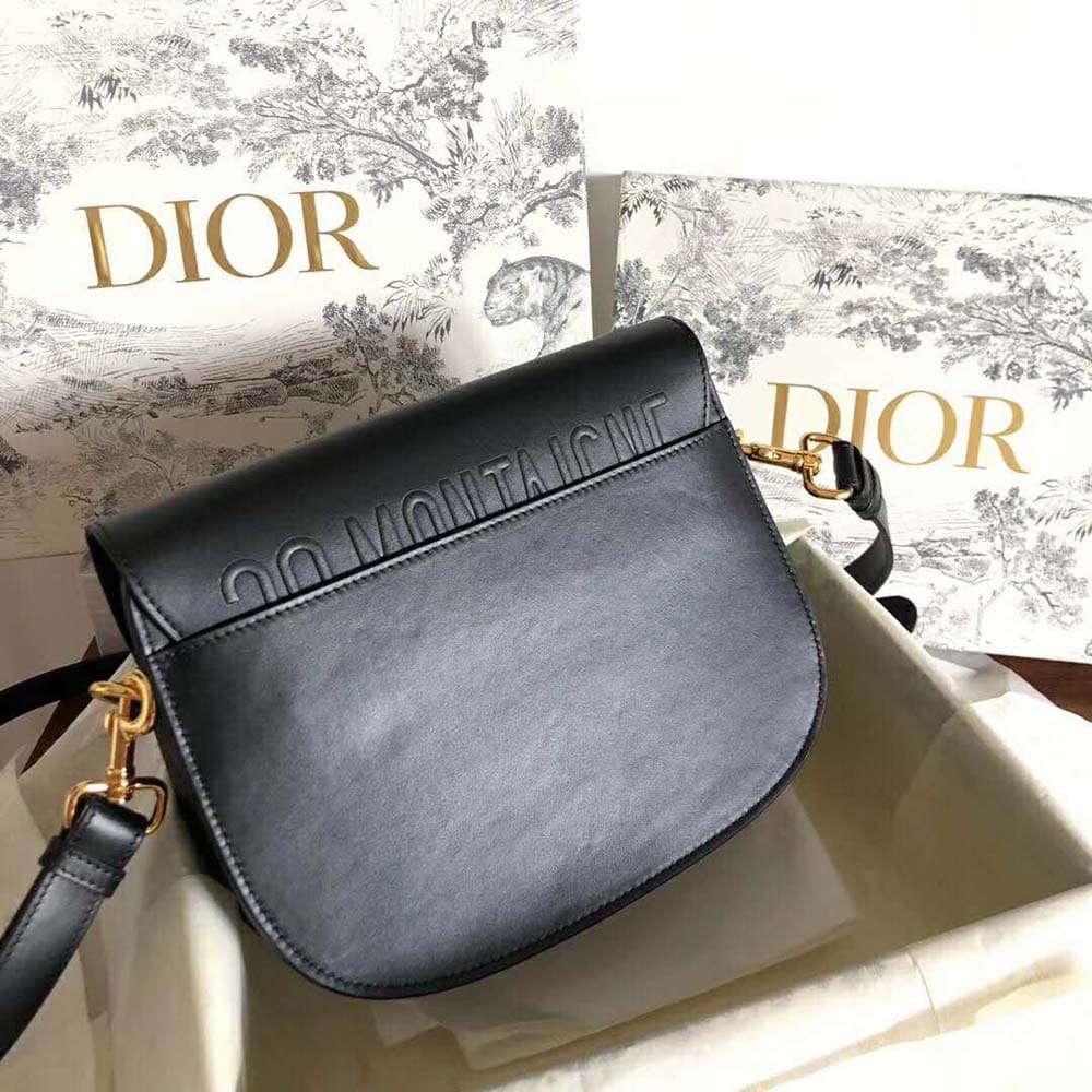 TÚI Dior Women Medium Dior Bobby Bag Denim Box Calfskin-Black Top Quality