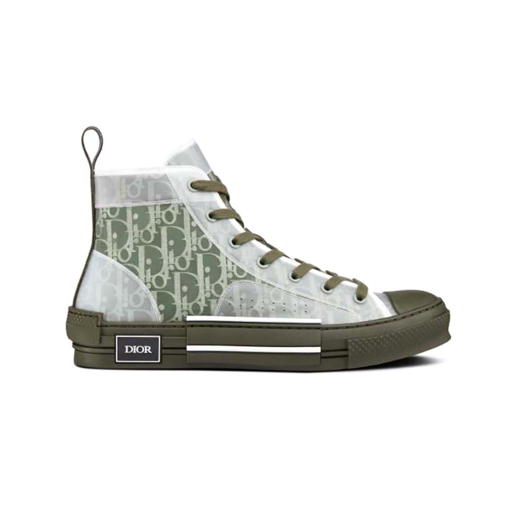 GIÀY DIOR B23 High-Top Sneaker White and Navy Blue Dior Oblique Canvas