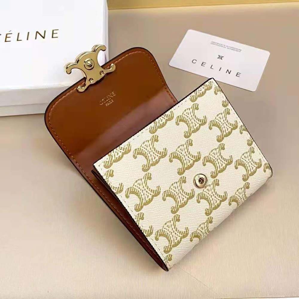 Ví Celine Women Small Triomphe Wallet in Triomphe Canvas