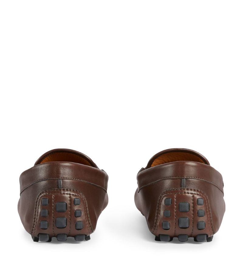GIÀY GUCCI Leather Web Stripe Driving Shoes
