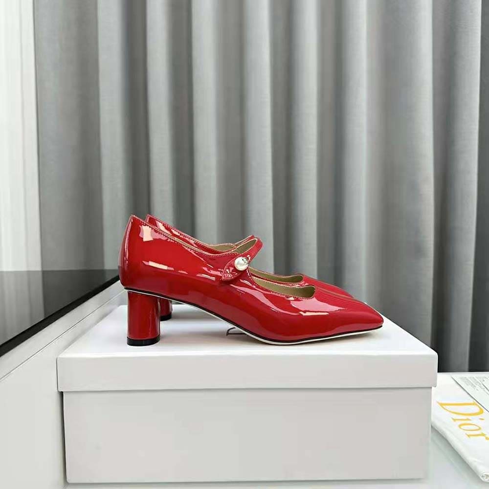 GIÀY Dior Women Jolie Dior Pump Amaryllis Red Patent Calfskin