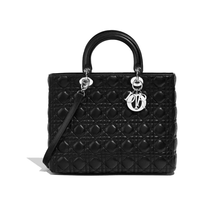 TÚI DIOR Lady Large Calf Black