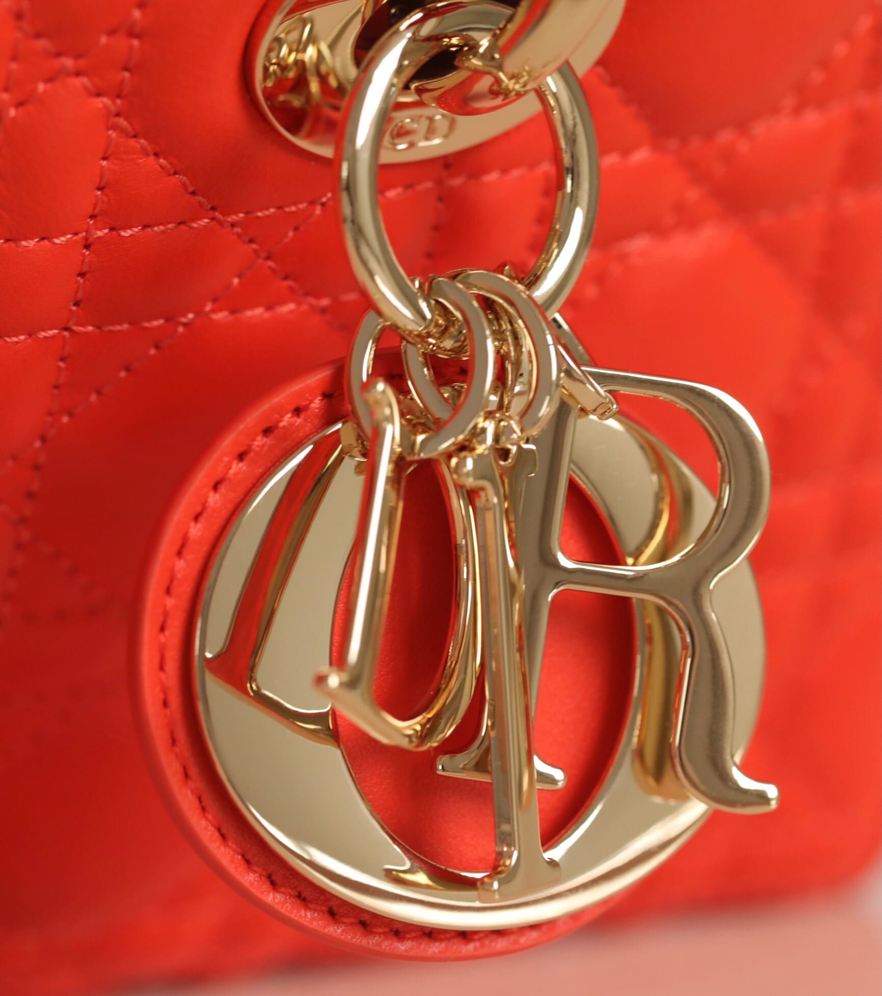 TÚI CHRISTIAN DIOR Lady D-Joy Bag Bright Orange Cannage Lambskin